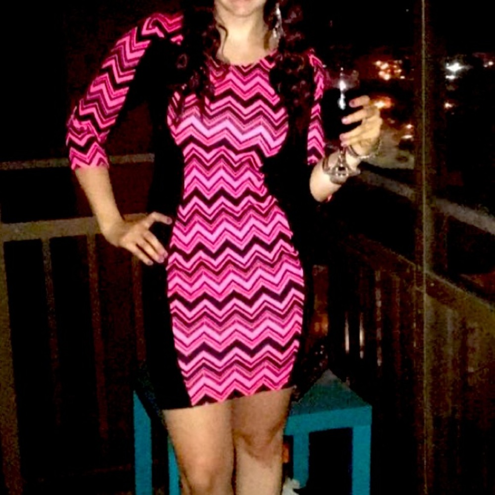 Rue21 | women’s neon pink and black striped dress